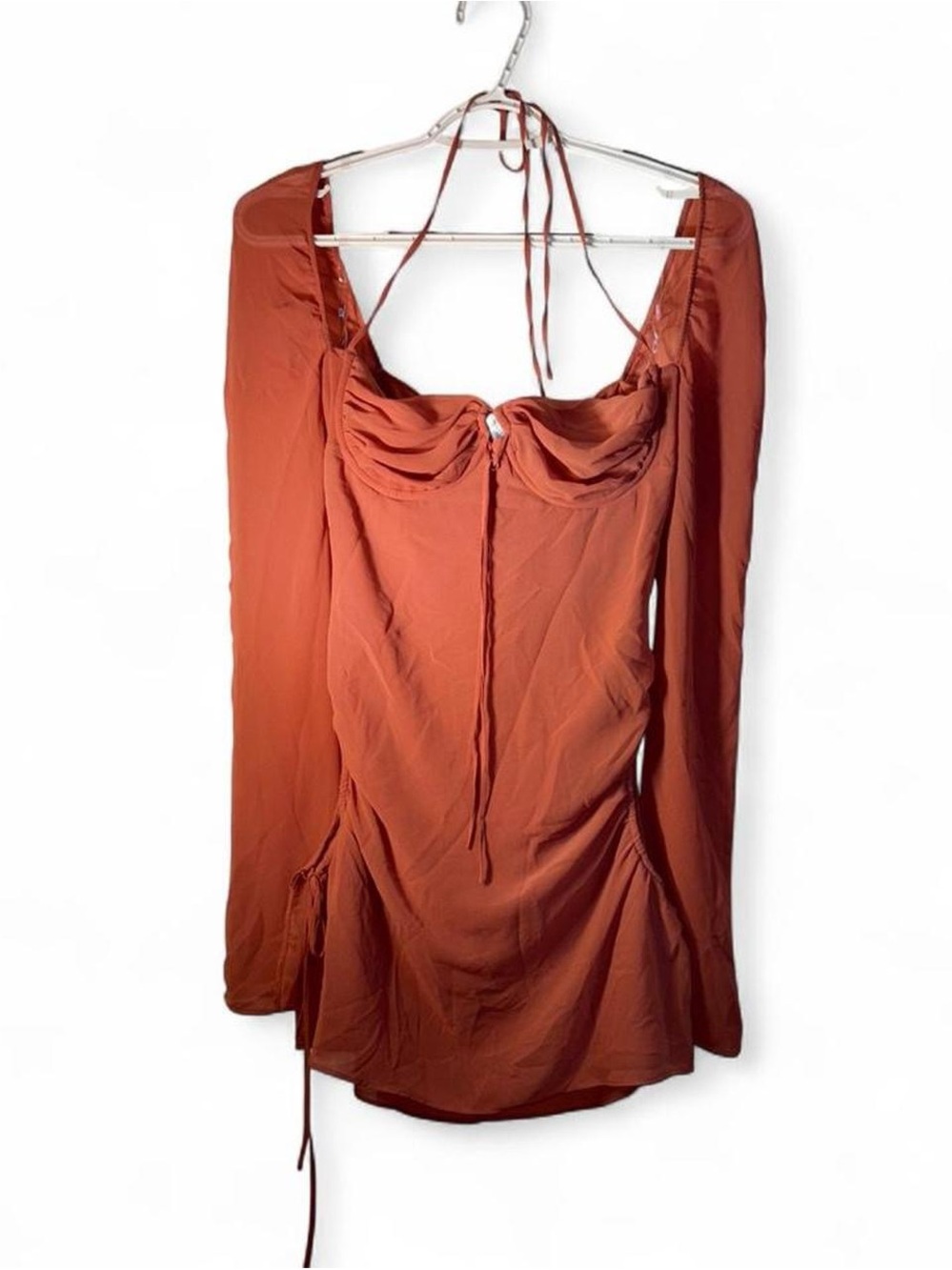 House of CB Dusky Rose Off-Shoulder Ruched Mini Dress - Picture 2 of 9
